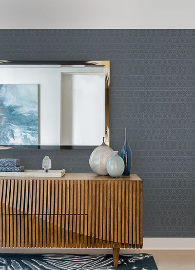 product image for Paititi Denim Diamond Trellis Wallpaper from the Lustre Collection by Brewster Home Fashions 60