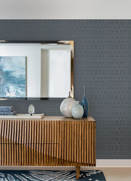 media image for Paititi Denim Diamond Trellis Wallpaper from the Lustre Collection by Brewster Home Fashions 27