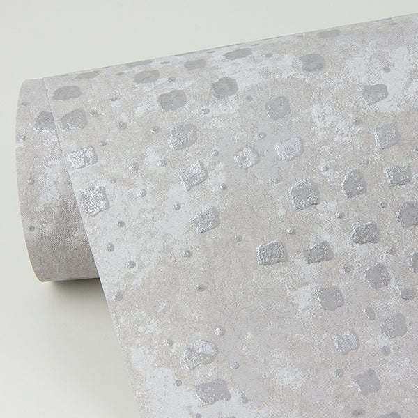 media image for Felsic Silver Studded Cube Wallpaper from the Lustre Collection by Brewster Home Fashions 226