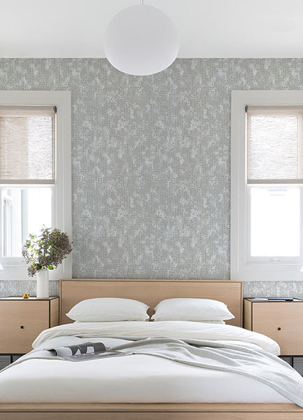 media image for Felsic Silver Studded Cube Wallpaper from the Lustre Collection by Brewster Home Fashions 299