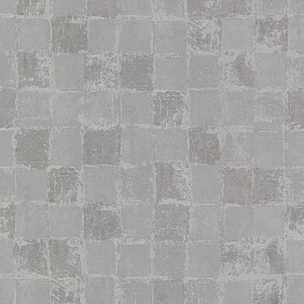 media image for Varak Silver Checkerboard Wallpaper from the Lustre Collection by Brewster Home Fashions 232