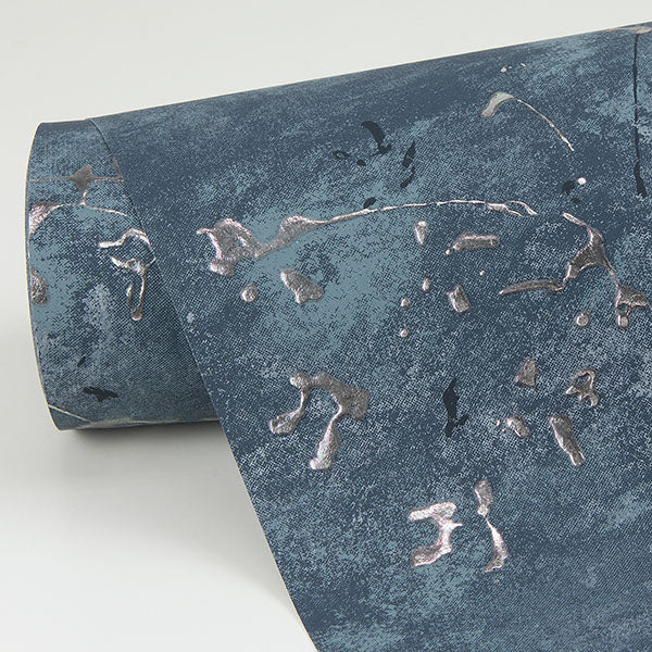 media image for Arian Blue Inkburst Wallpaper from the Lustre Collection by Brewster Home Fashions 247