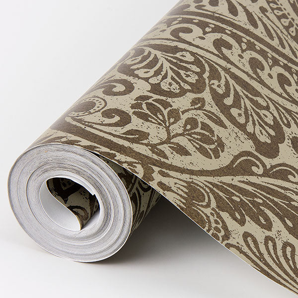 media image for Artemis Bronze Floral Damask Wallpaper from the Lustre Collection by Brewster Home Fashions 212