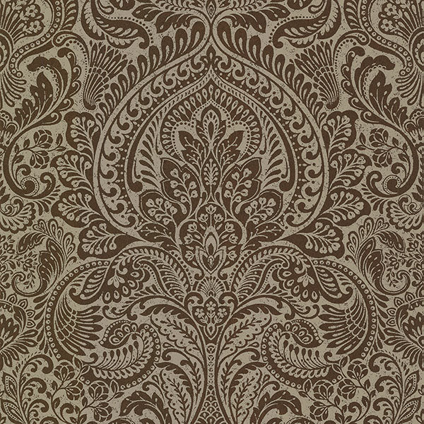 media image for Artemis Bronze Floral Damask Wallpaper from the Lustre Collection by Brewster Home Fashions 256