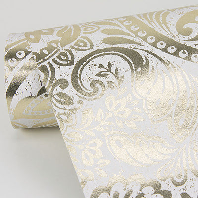 product image for Artemis Gold Floral Damask Wallpaper from the Lustre Collection by Brewster Home Fashions 8