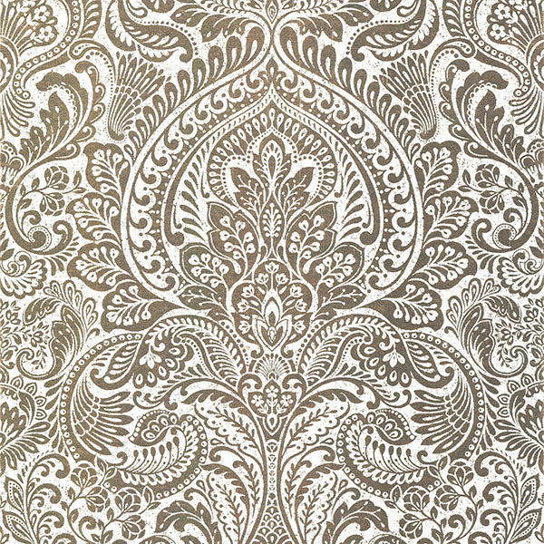 media image for Artemis Gold Floral Damask Wallpaper from the Lustre Collection by Brewster Home Fashions 20