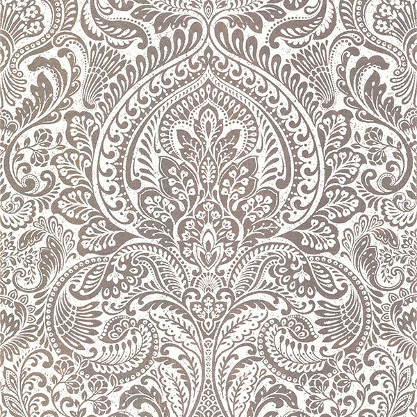 media image for sample artemis rose gold floral damask wallpaper from the lustre collection by brewster home fashions 1 248