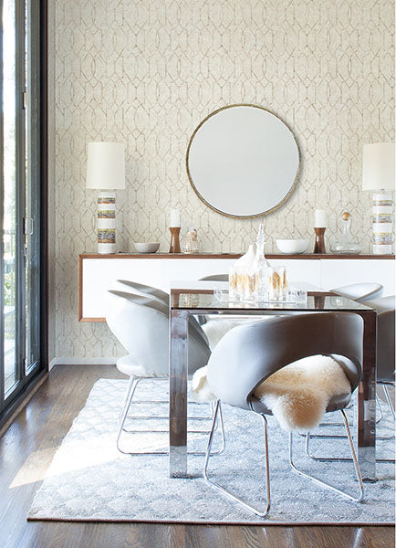 media image for Ziva Cream Trellis Wallpaper from the Lustre Collection by Brewster Home Fashions 243