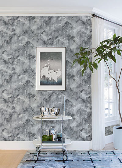 product image for Toula Charcoal Abstract Wallpaper from the Lustre Collection by Brewster Home Fashions 80