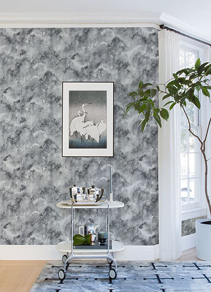 media image for Toula Charcoal Abstract Wallpaper from the Lustre Collection by Brewster Home Fashions 21