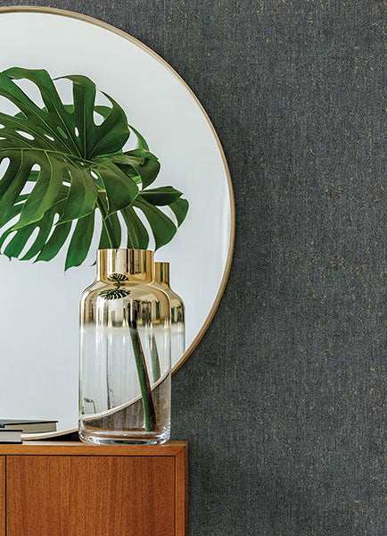media image for Reuss Slate Faux Fabric Wallpaper from the Lustre Collection by Brewster Home Fashions 238