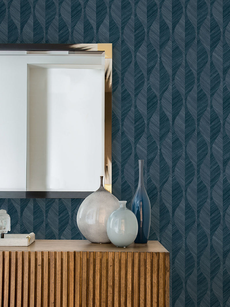 media image for Oresome Indigo Ogee Wallpaper from the Radiance Collection by Brewster Home Fashions 275