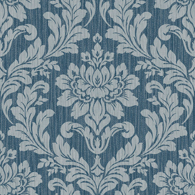 product image of sample galois blue damask wallpaper from the radiance collection by brewster home fashions 1 578
