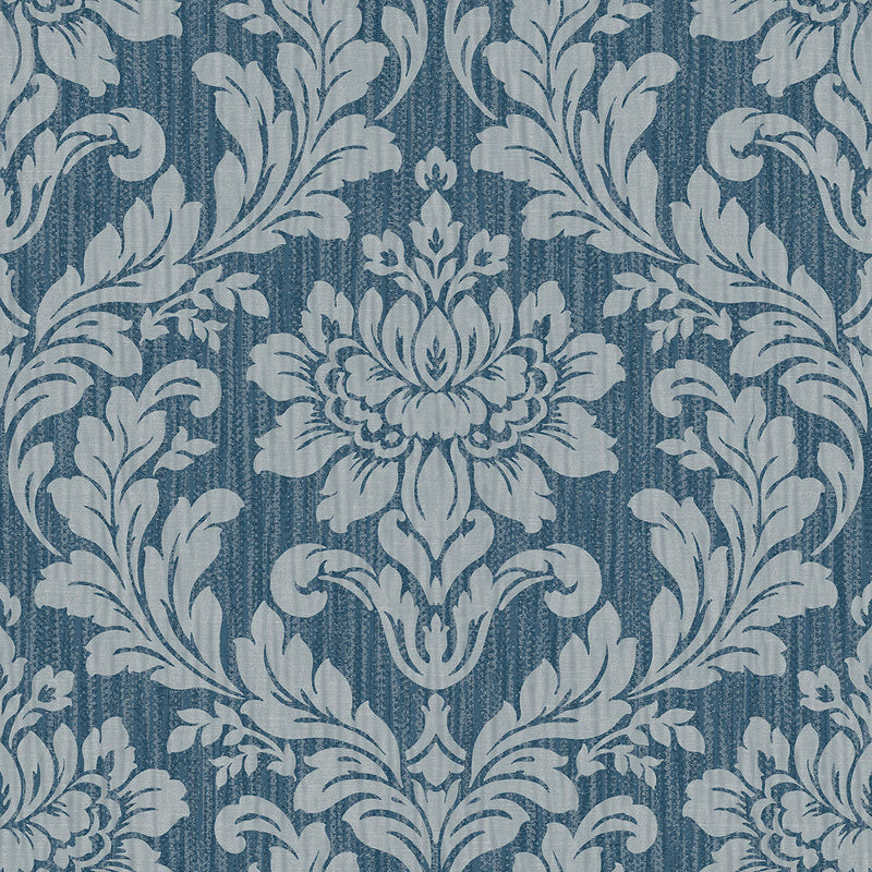 media image for sample galois blue damask wallpaper from the radiance collection by brewster home fashions 1 273