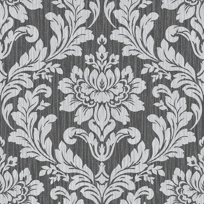 product image of sample galois silver damask wallpaper from the radiance collection by brewster home fashions 1 571