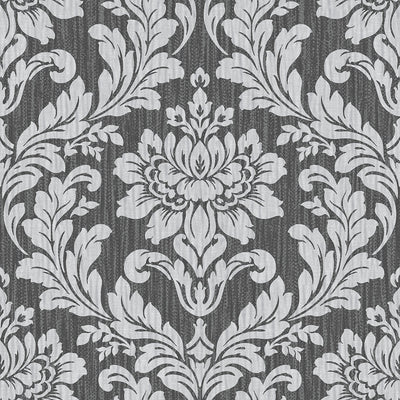 product image of sample galois silver damask wallpaper from the radiance collection by brewster home fashions 1 571