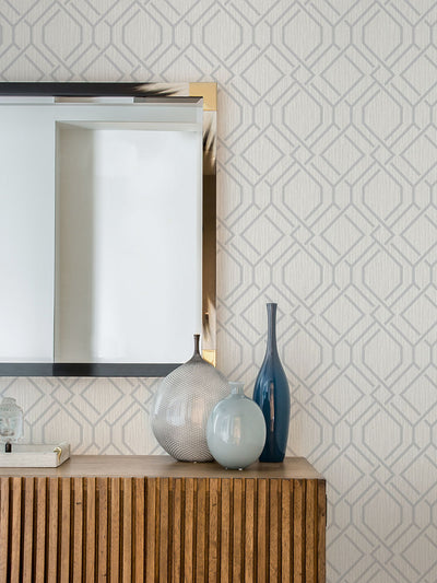 product image for Frege Silver Trellis Wallpaper from the Radiance Collection by Brewster Home Fashions 76