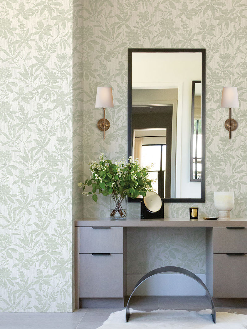 media image for Riemann Green Floral Wallpaper from the Radiance Collection by Brewster Home Fashions 247
