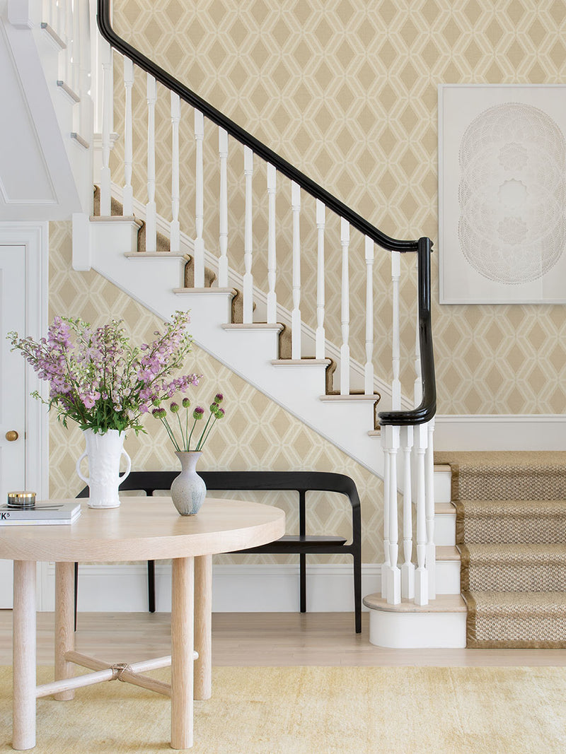 media image for Mersenne Beige Geometric Wallpaper from the Radiance Collection by Brewster Home Fashions 223