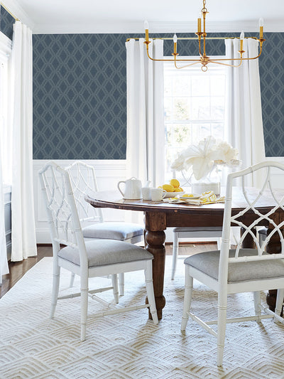 product image for Mersenne Indigo Geometric Wallpaper from the Radiance Collection by Brewster Home Fashions 40