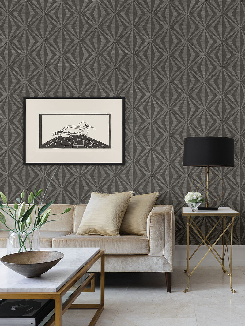 media image for Monge Charcoal Geometric Wallpaper from the Radiance Collection by Brewster Home Fashions 266