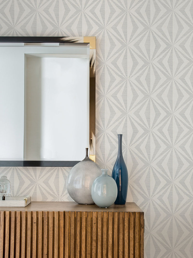 media image for Monge Silver Geometric Wallpaper from the Radiance Collection by Brewster Home Fashions 280