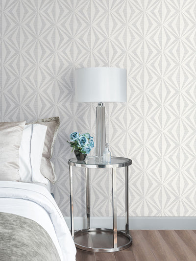 product image for Monge Silver Geometric Wallpaper from the Radiance Collection by Brewster Home Fashions 45