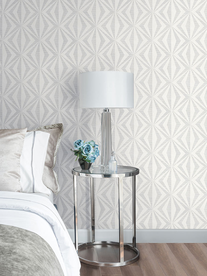 media image for Monge Silver Geometric Wallpaper from the Radiance Collection by Brewster Home Fashions 20