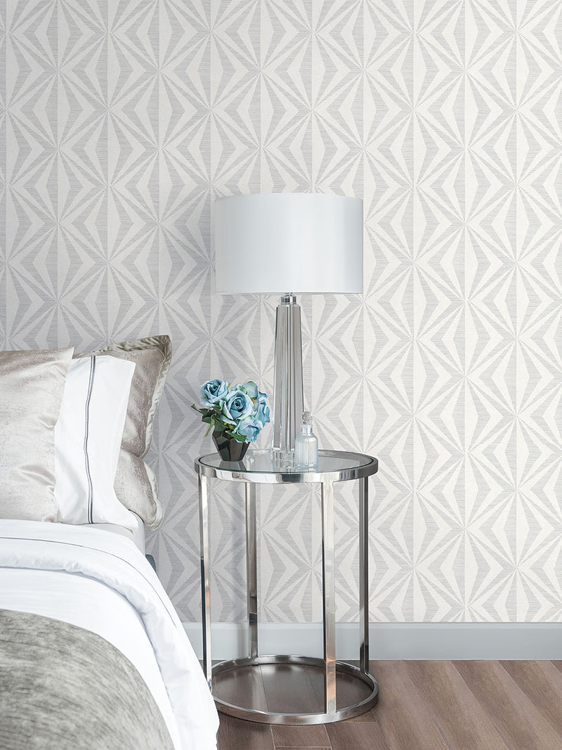 media image for Monge Silver Geometric Wallpaper from the Radiance Collection by Brewster Home Fashions 284