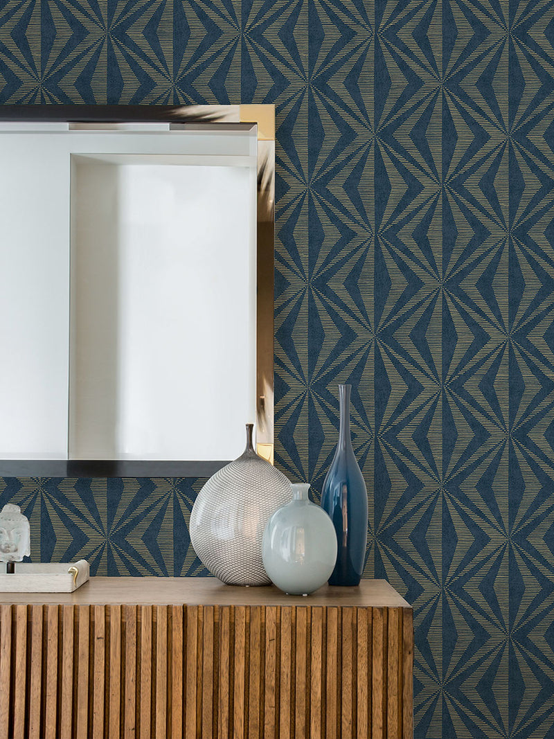 media image for Monge Blue Geometric Wallpaper from the Radiance Collection by Brewster Home Fashions 27