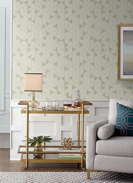 media image for Fairbank Champagne Linen Geometric Wallpaper by Scott Living 244