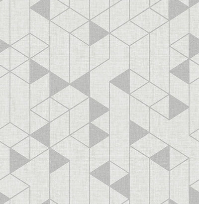product image of Fairbank Silver Linen Geometric Wallpaper by Scott Living 586