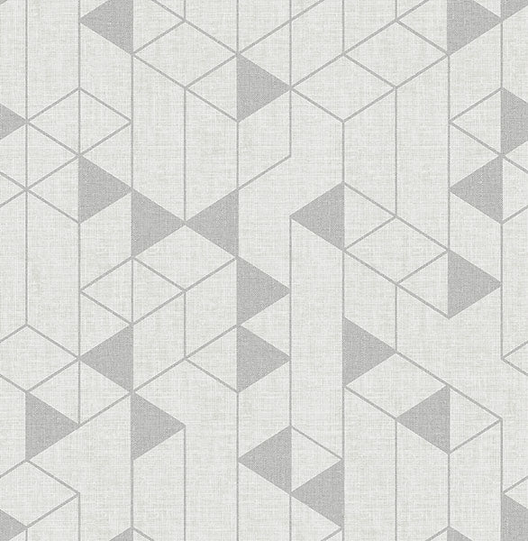 media image for Fairbank Silver Linen Geometric Wallpaper by Scott Living 239