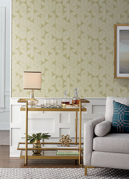 media image for Fairbank Gold Linen Geometric Wallpaper by Scott Living 246