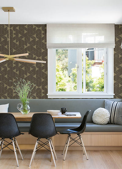 product image for Fairbank Chocolate Linen Geometric Wallpaper by Scott Living 97