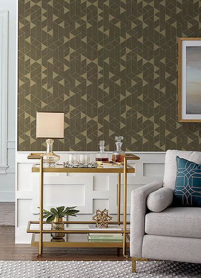 product image for Fairbank Chocolate Linen Geometric Wallpaper by Scott Living 92