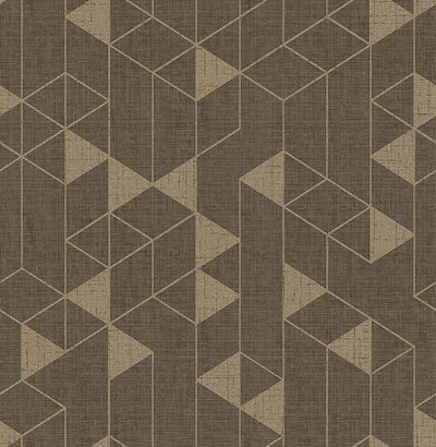 product image for Fairbank Chocolate Linen Geometric Wallpaper by Scott Living 9