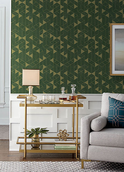 product image for Fairbank Evergreen Linen Geometric Wallpaper by Scott Living 34