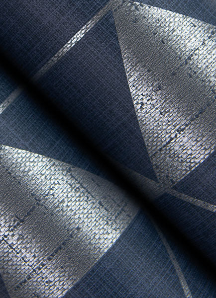 media image for Fairbank Navy Linen Geometric Wallpaper by Scott Living 242