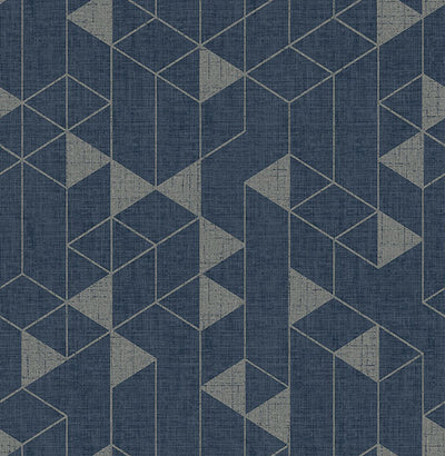 product image for Fairbank Navy Linen Geometric Wallpaper by Scott Living 61