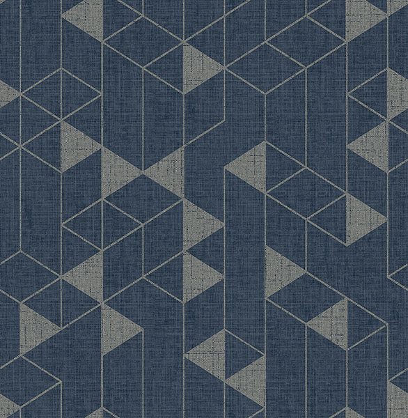 media image for Fairbank Navy Linen Geometric Wallpaper by Scott Living 263