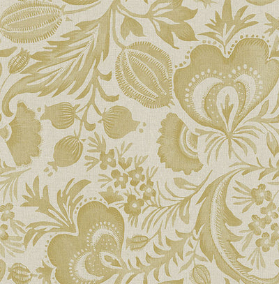 product image for Culver Mustard Jacobean Wallpaper by Scott Living 72