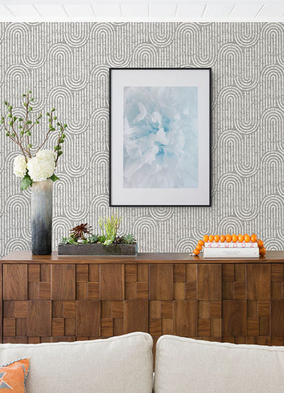 product image for Trippet Grey Zen Waves Wallpaper by Scott Living 90