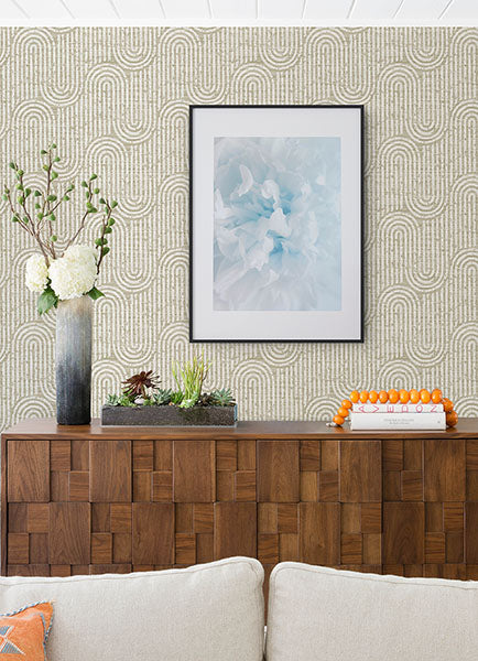 media image for Trippet Light Brown Zen Waves Wallpaper by Scott Living 270