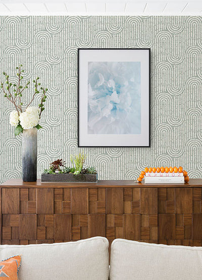 product image for Trippet Sage Zen Waves Wallpaper by Scott Living 60