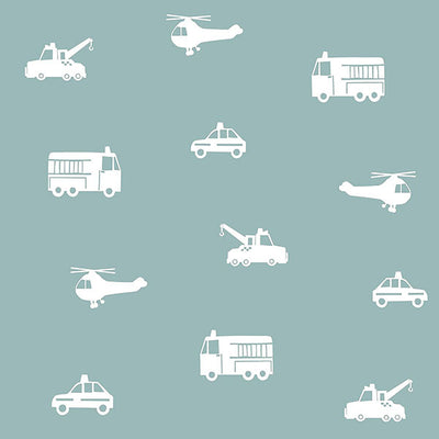 product image for Briony Blue Vehicles Wallpaper from the Fable Collection by Brewster 25