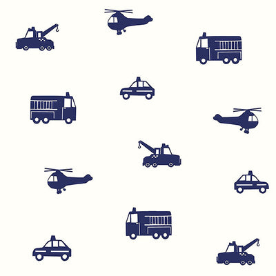 product image for Briony Navy Vehicles Wallpaper from the Fable Collection by Brewster 72