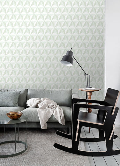 product image for Adella Sage Geometric Wallpaper from the Fable Collection by Brewster 8