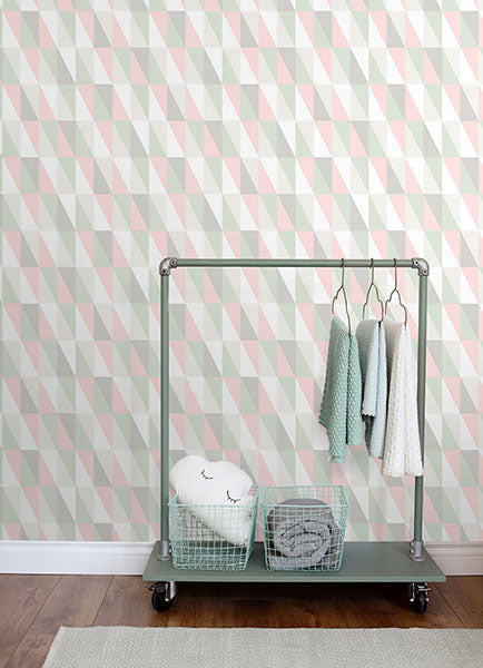 media image for Inez Pastel Geometric Wallpaper from the Fable Collection by Brewster 280
