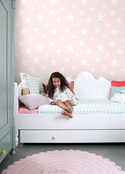 product image for Amira Pink Stars Wallpaper from the Fable Collection by Brewster 90